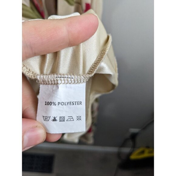 Floral Midi Dress With Elastic Waist Short Sleeves & Back Button Closure Size 18 - Picture 5 of 6